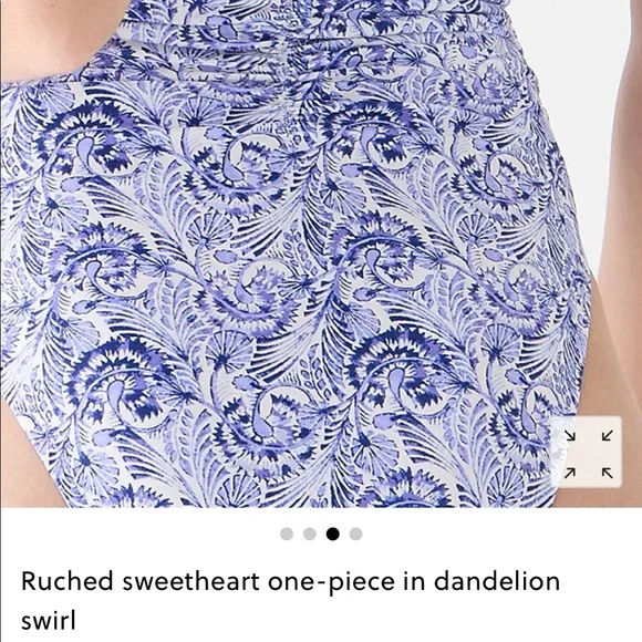 NWT J.crew Ruched sweetheart one-piece in dandelion swirl size 6 - Picture 2 of 11